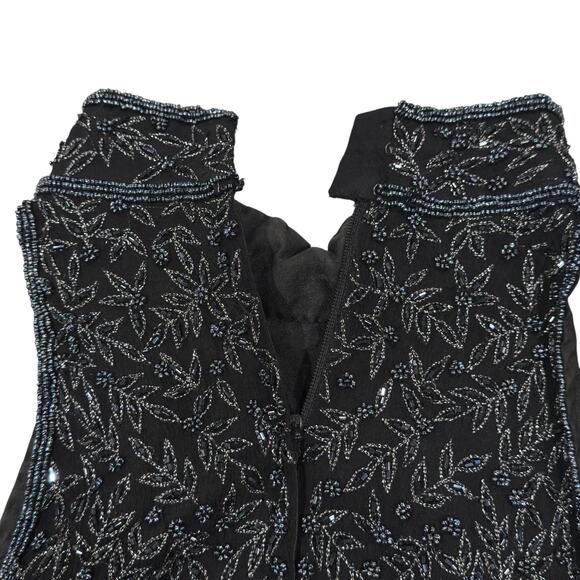 Vintage Adrianna Papell Boutique Evening Beaded Silk Top Size 8 Y2K 90s 00s - Picture 6 of 6
